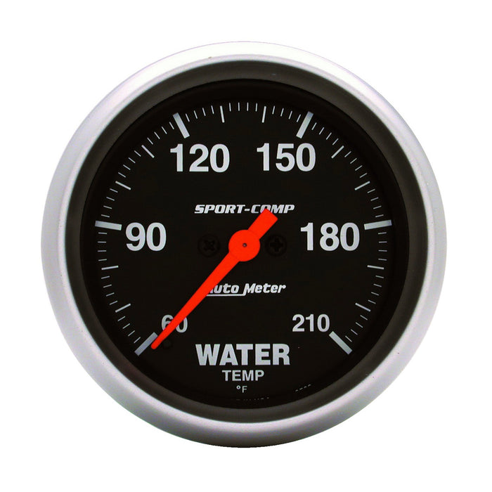 AutoMeter 3569 GAUGE; LOW WATER TEMP; 2 5/8in.; 60-210deg.F; DIGITAL STEPPER MOTOR; SPORT-COMP - Truck Part Superstore