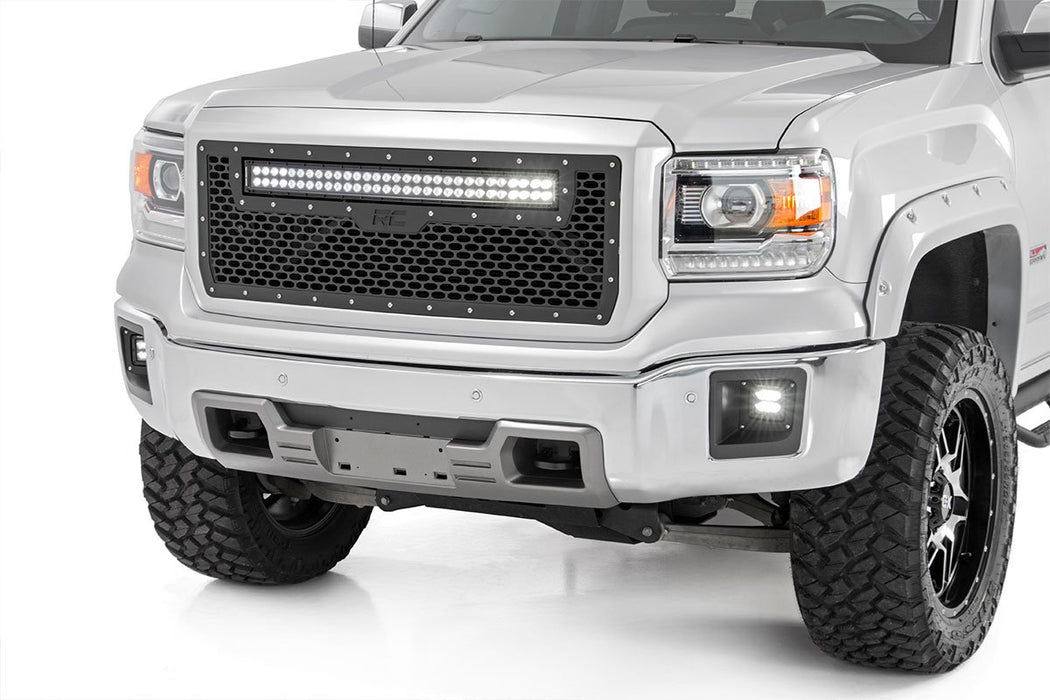 Rough Country 70190 Sierra Mesh Grille w/30 Inch Dual Row Black Series LED 14-15 Sierra 1500 Rough Country - Truck Part Superstore