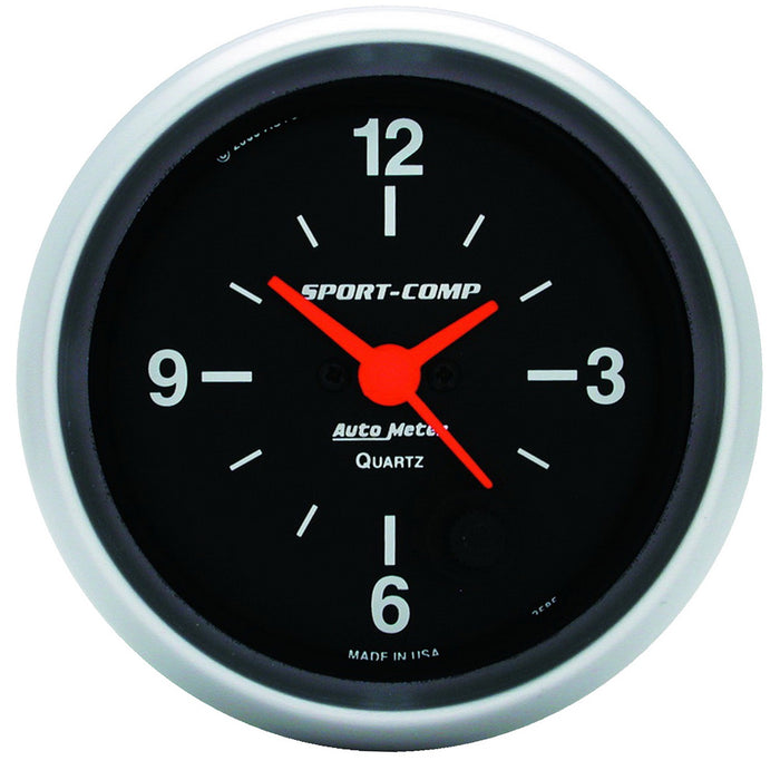 AutoMeter 3585 GAUGE; CLOCK; 2 5/8in.; 12HR; ANALOG; SPORT-COMP - Truck Part Superstore
