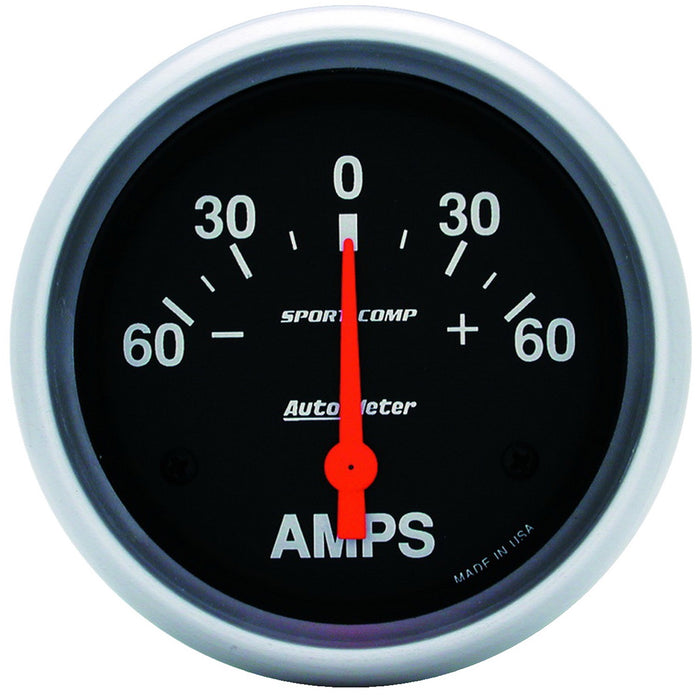AutoMeter 3586 GAUGE; AMMETER; 2 5/8in.; 60A; ELECTRIC; SPORT-COMP - Truck Part Superstore