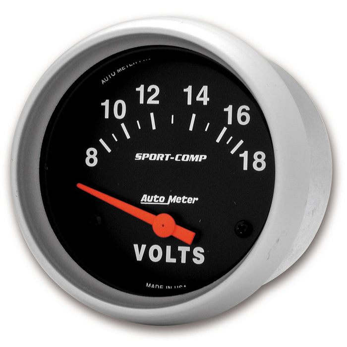AutoMeter 3592 GAUGE; VOLTMETER; 2 5/8in.; 18V; ELECTRIC; SPORT-COMP - Truck Part Superstore