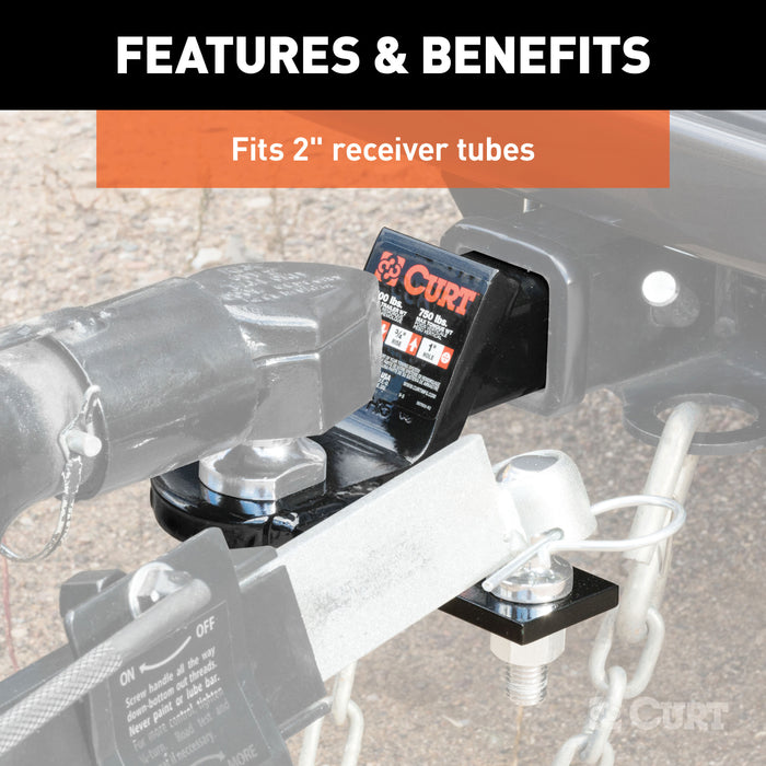 CURT 45820 Sway Tab Ball Mount (2in. Shank; 7;500 lbs.; 2in. Drop) - Truck Part Superstore