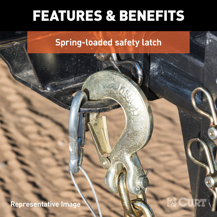 CURT 81560 3/8in. Safety Latch Clevis Hook (18;000 lbs; 3/8in. Pin) - Truck Part Superstore