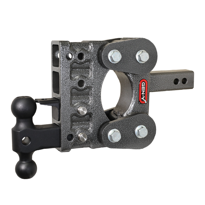 GEN-Y Hitch GH-1024 The BOSS TORSION-FLEX 2" Shank 5" Drop 1.1K TW 10K Hitch Dual-Ball & Pintle Lock - Truck Part Superstore