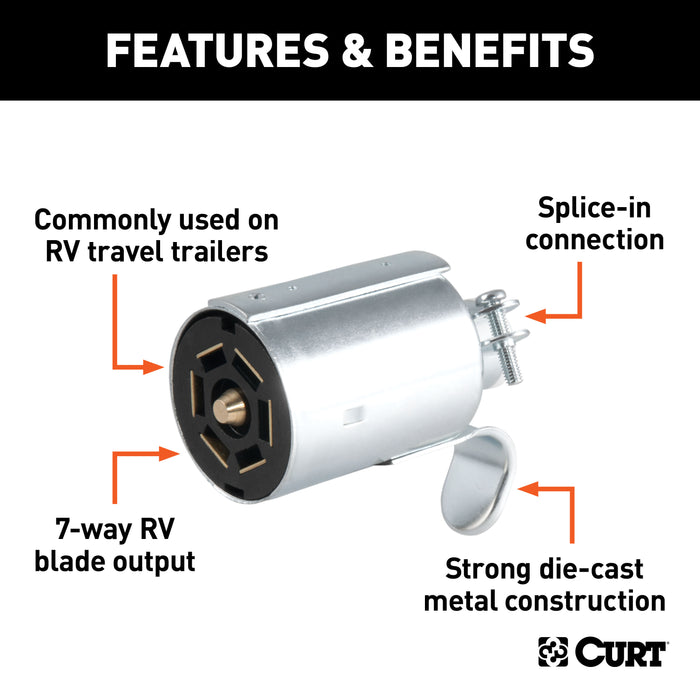 CURT 58190 CURT 58190 Trailer-Side 7-Pin RV Blade Wiring Harness Connector - Truck Part Superstore