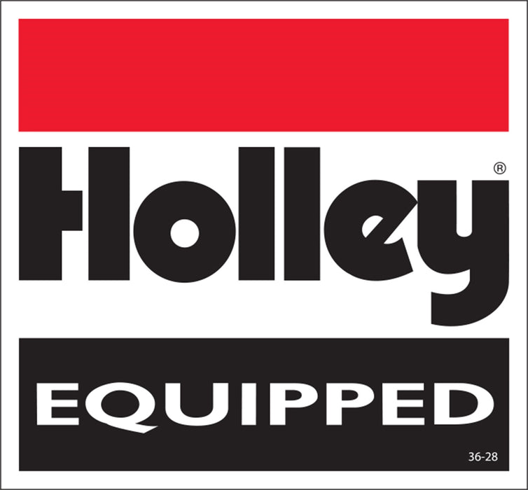 Holley 36-28 Decal; Reads Holley Equipped; Red/Black/White; - Truck Part Superstore