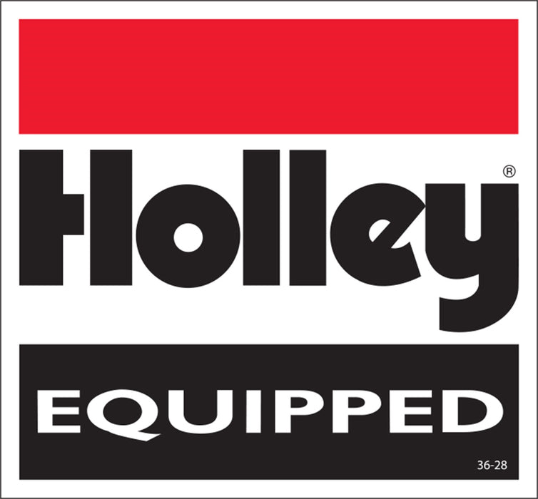 Holley 36-28 Decal; Reads Holley Equipped; Red/Black/White; - Truck Part Superstore
