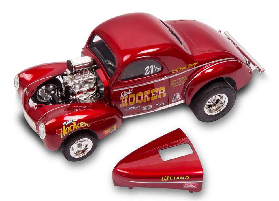 Holley 36-463 1941 Willys Gasser 1:18 Die Cast Model Car; Limited Edition; Red; - Truck Part Superstore