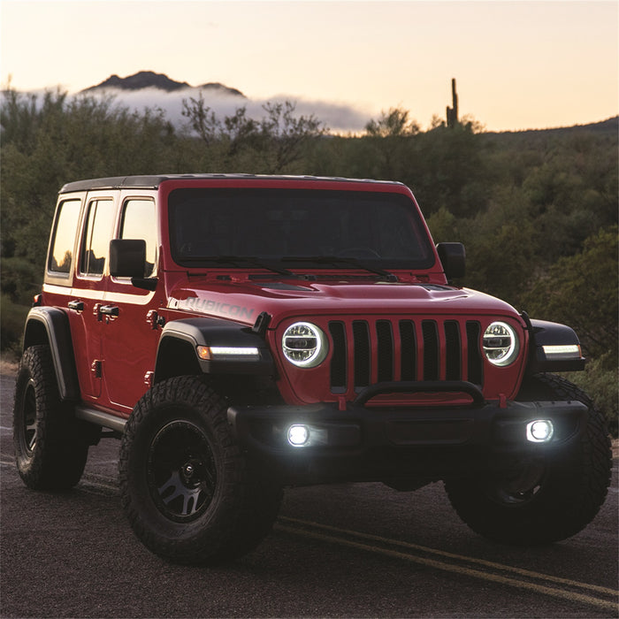 Rigid Industries 37110 Jeep JL/Gladiator 3 Piece Steel Bumper Fog Kit For 18-Pres Jeep JL Rubicon/Gladiator JT With 1 Set 360-Series 4.0 Inch SAE White Lights RIGID Industries - Truck Part Superstore
