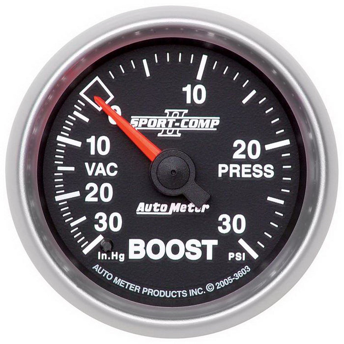 AutoMeter 3603 GAUGE; VAC/BOOST; 2 1/16in.; 30INHG-30PSI; MECHANICAL; SPORT-COMP II - Truck Part Superstore
