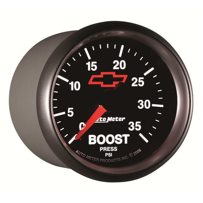 AutoMeter 3613-00406 GAUGE; FUEL LEVEL; 2 1/16in.; 0OE TO 90OF; ELEC; CHEVY RED BOWTIE; BLACK - Truck Part Superstore
