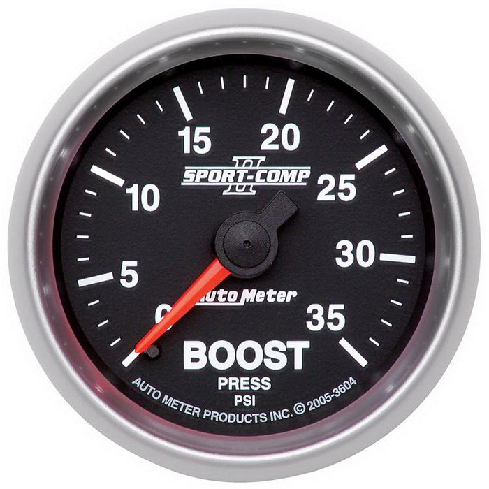 AutoMeter 3604 GAUGE; BOOST; 2 1/16in.; 35PSI; MECHANICAL; SPORT-COMP II - Truck Part Superstore