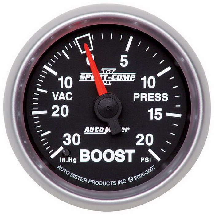 AutoMeter 3607 GAUGE; VAC/BOOST; 2 1/16in.; 30INHG-20PSI; MECHANICAL; SPORT-COMP II - Truck Part Superstore
