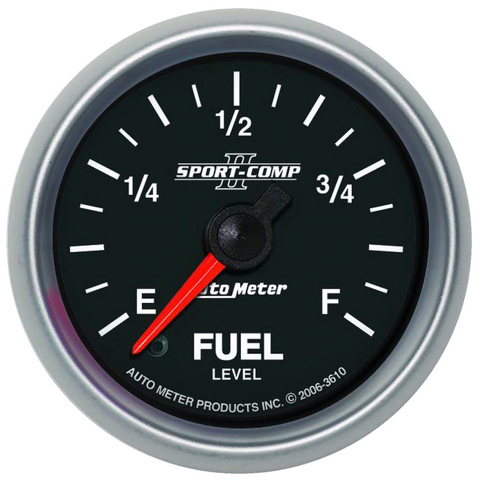 AutoMeter 3610 GAUGE; FUEL LEVEL; 2 1/16in.; 0-280O PROGRAMMABLE; SPORT-COMP II - Truck Part Superstore