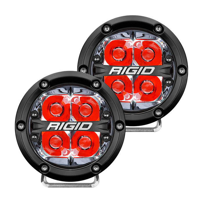 Rigid Industries 36112 360-Series 4 Inch Led Off-Road Spot Beam Red Backlight Pair RIGID Industries - Truck Part Superstore