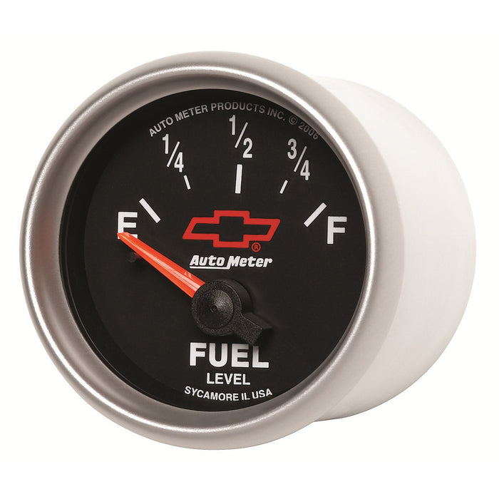 AutoMeter 3613-00406 GAUGE; FUEL LEVEL; 2 1/16in.; 0OE TO 90OF; ELEC; CHEVY RED BOWTIE; BLACK - Truck Part Superstore