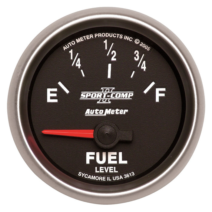 AutoMeter 3613 GAUGE; FUEL LEVEL; 2 1/16in.; 0OE TO 90OF; ELEC; SPORT-COMP II - Truck Part Superstore