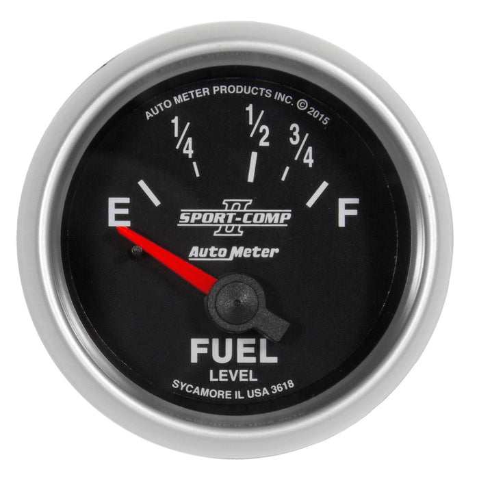AutoMeter 3618 GAUGE; FUEL LEVEL; 2 1/16in.; 16OE TO 158OF; ELEC; SPORT-COMP II - Truck Part Superstore