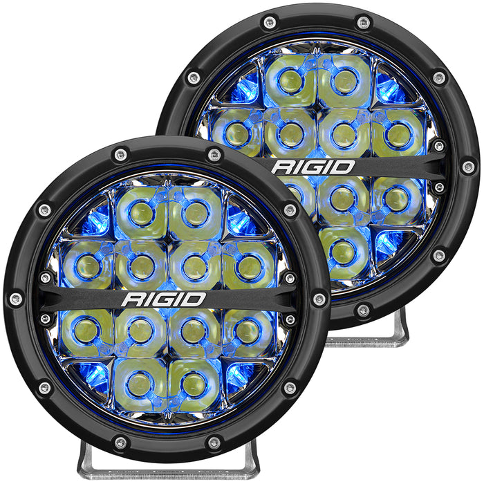 Rigid Industries 36202 360-Series 6 Inch Led Off-Road Spot Beam Blue Backlight Pair RIGID Industries - Truck Part Superstore