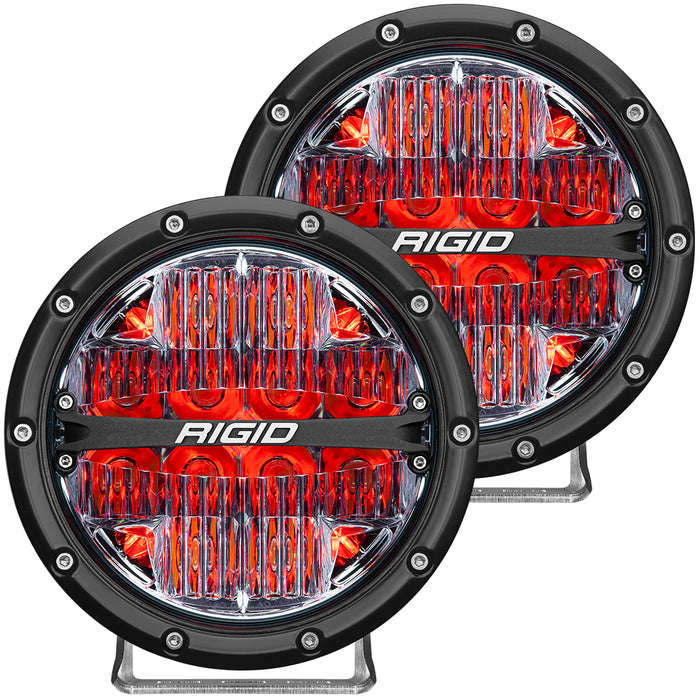 Rigid Industries 36205 360-Series 6 Inch Led Off-Road Drive Beam Red Backlight Pair RIGID Industries - Truck Part Superstore