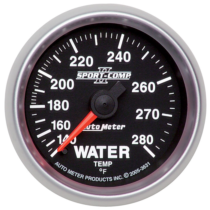 AutoMeter 3631 GAUGE; WATER TEMP; 2 1/16in.; 140-280deg.F; MECHANICAL; SPORT-COMP II - Truck Part Superstore