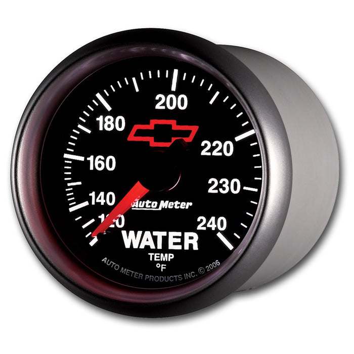 AutoMeter 3632-00406 GAUGE; WATER TEMP; 2 1/16in.; 120-240deg.F; MECHANICAL; CHEVY RED BOWTIE; BLACK - Truck Part Superstore
