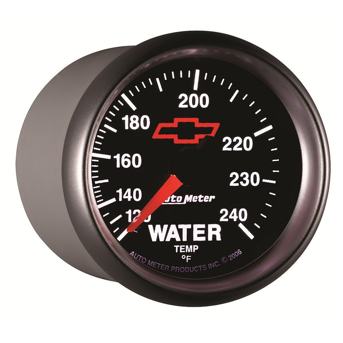AutoMeter 3632-00406 GAUGE; WATER TEMP; 2 1/16in.; 120-240deg.F; MECHANICAL; CHEVY RED BOWTIE; BLACK - Truck Part Superstore