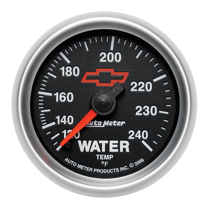 AutoMeter 3632-00406 GAUGE; WATER TEMP; 2 1/16in.; 120-240deg.F; MECHANICAL; CHEVY RED BOWTIE; BLACK - Truck Part Superstore