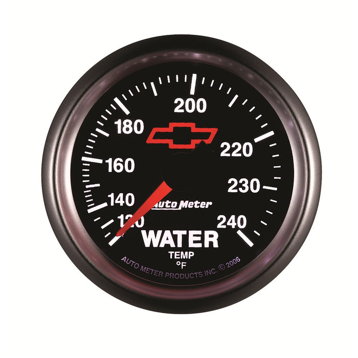 AutoMeter 3632-00406 GAUGE; WATER TEMP; 2 1/16in.; 120-240deg.F; MECHANICAL; CHEVY RED BOWTIE; BLACK - Truck Part Superstore