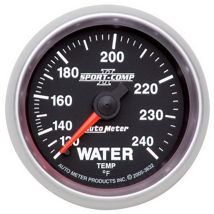 AutoMeter 3632 GAUGE; WATER TEMP; 2 1/16in.; 120-240deg.F; MECHANICAL; SPORT-COMP II - Truck Part Superstore