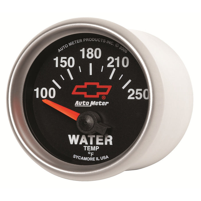 AutoMeter 3637-00406 GAUGE; WATER TEMP; 2 1/16in.; 100-250deg.F; ELECTRIC; CHEVY RED BOWTIE; BLACK - Truck Part Superstore