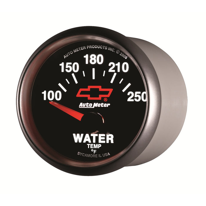 AutoMeter 3637-00406 GAUGE; WATER TEMP; 2 1/16in.; 100-250deg.F; ELECTRIC; CHEVY RED BOWTIE; BLACK - Truck Part Superstore