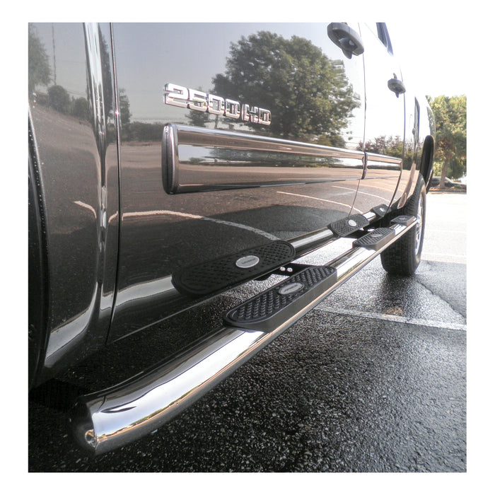 ARIES 364013-2 ARIES 364013-2 Oval Nerf Bars Wheel to Wheel (4 Inch Polished Stainless Steel) - Truck Part Superstore
