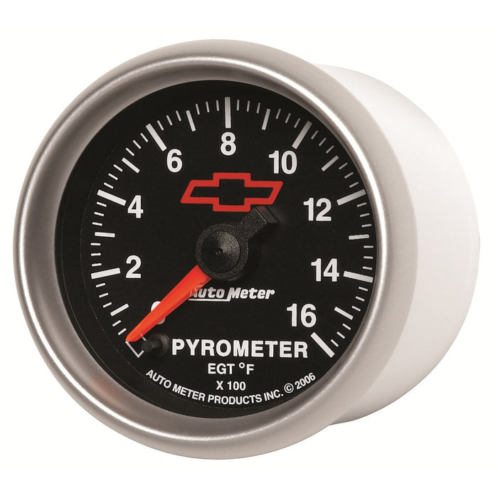 AutoMeter 3644-00406 GAUGE; PYROMETER (EGT); 2 1/16in.; 1600deg.F; STEPPER MOTOR; CHEVY RED BOWTIE; B - Truck Part Superstore