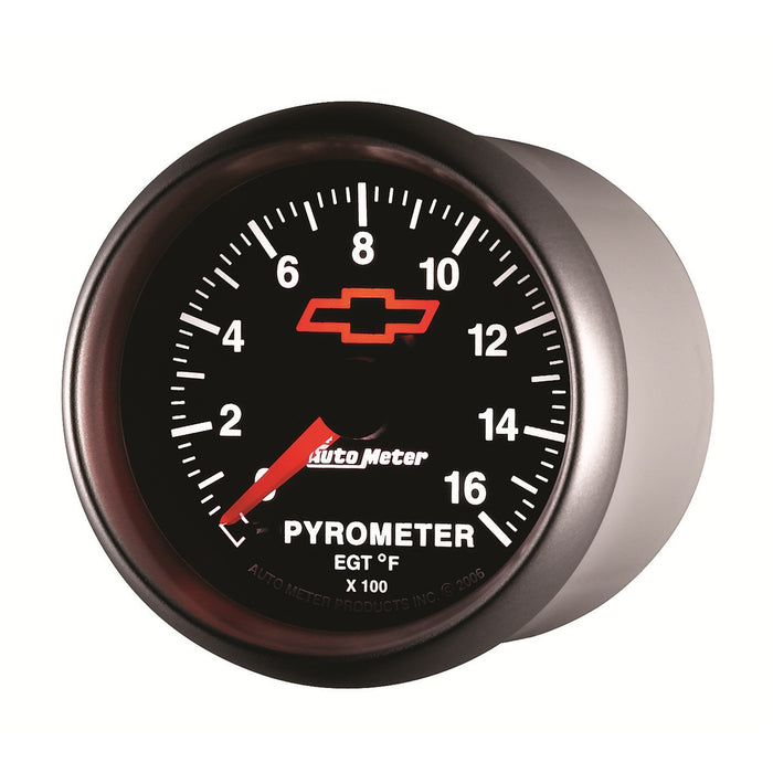 AutoMeter 3644-00406 GAUGE; PYROMETER (EGT); 2 1/16in.; 1600deg.F; STEPPER MOTOR; CHEVY RED BOWTIE; B - Truck Part Superstore