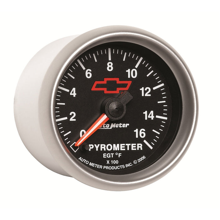 AutoMeter 3644-00406 GAUGE; PYROMETER (EGT); 2 1/16in.; 1600deg.F; STEPPER MOTOR; CHEVY RED BOWTIE; B - Truck Part Superstore