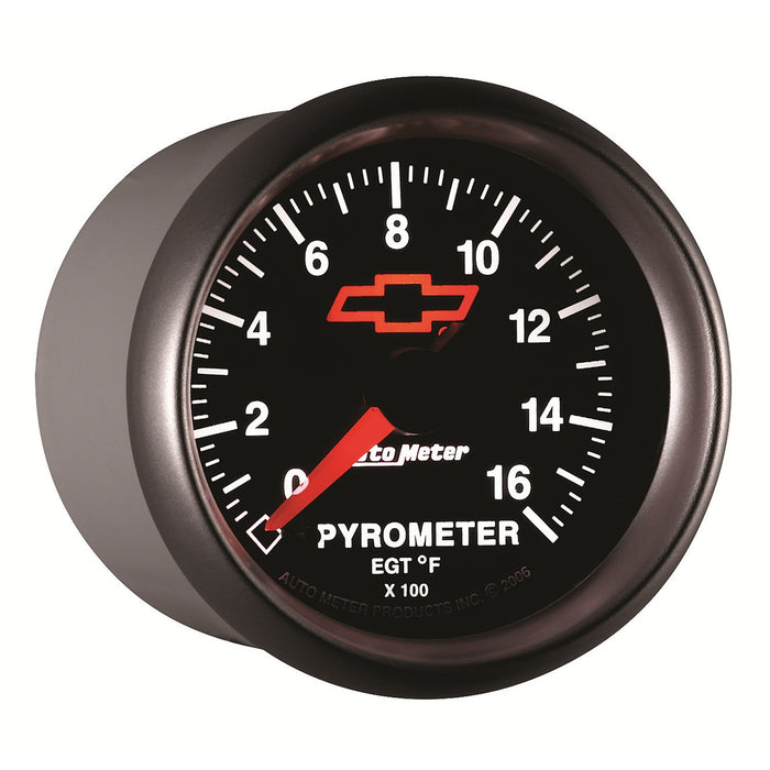 AutoMeter 3644-00406 GAUGE; PYROMETER (EGT); 2 1/16in.; 1600deg.F; STEPPER MOTOR; CHEVY RED BOWTIE; B - Truck Part Superstore