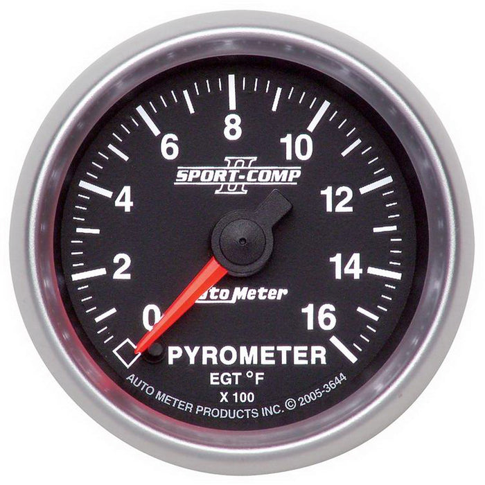 AutoMeter 3644 GAUGE; PYROMETER (EGT); 2 1/16in.; 1600deg.F; DIGITAL STEPPER MOTOR; SPORT-COMP - Truck Part Superstore