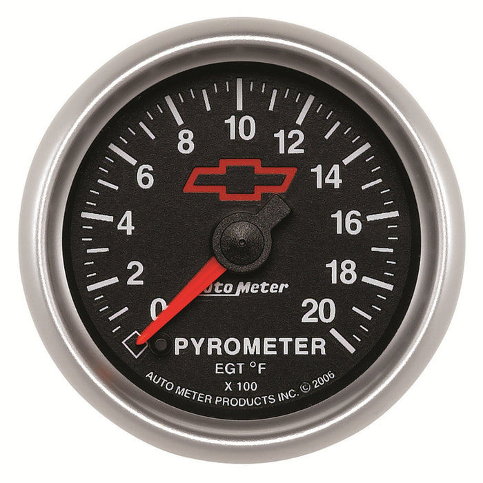 AutoMeter 3645-00406 GAUGE; PYROMETER (EGT); 2 1/16in.; 2000deg.F; STEPPER MOTOR; CHEVY RED BOWTIE; B - Truck Part Superstore