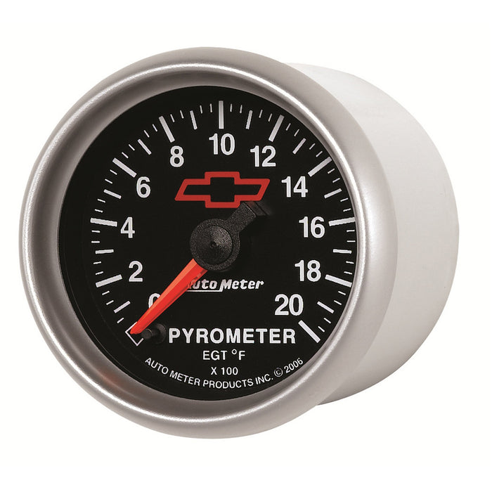 AutoMeter 3645-00406 GAUGE; PYROMETER (EGT); 2 1/16in.; 2000deg.F; STEPPER MOTOR; CHEVY RED BOWTIE; B - Truck Part Superstore
