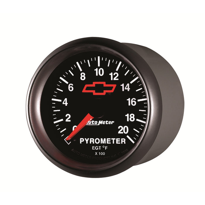 AutoMeter 3645-00406 GAUGE; PYROMETER (EGT); 2 1/16in.; 2000deg.F; STEPPER MOTOR; CHEVY RED BOWTIE; B - Truck Part Superstore