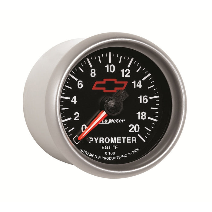 AutoMeter 3645-00406 GAUGE; PYROMETER (EGT); 2 1/16in.; 2000deg.F; STEPPER MOTOR; CHEVY RED BOWTIE; B - Truck Part Superstore