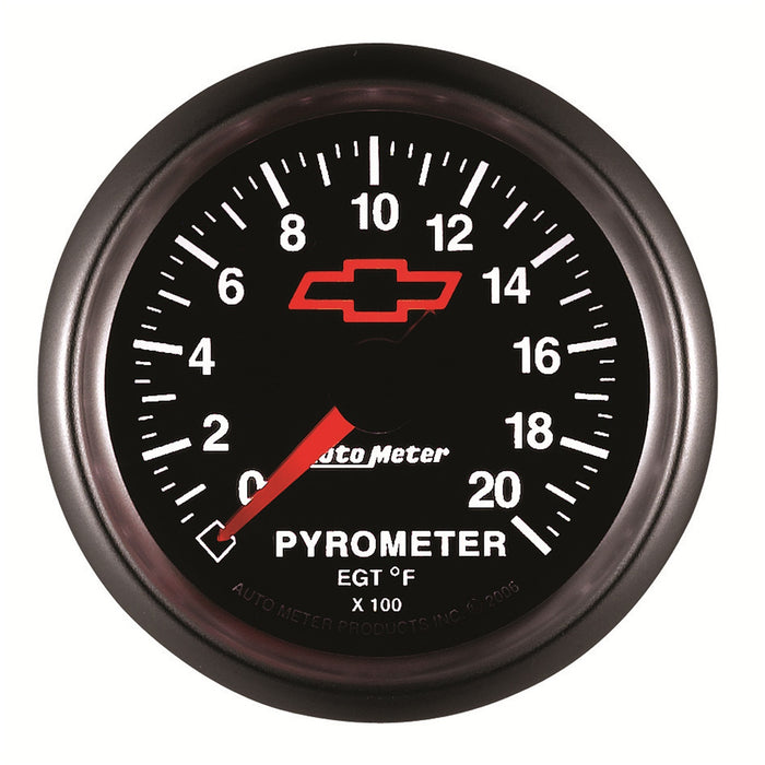 AutoMeter 3645-00406 GAUGE; PYROMETER (EGT); 2 1/16in.; 2000deg.F; STEPPER MOTOR; CHEVY RED BOWTIE; B - Truck Part Superstore