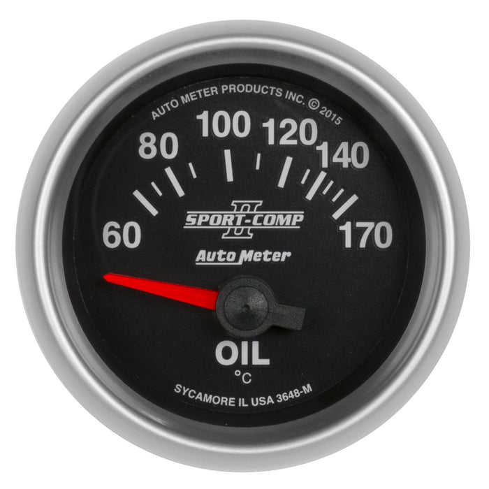 AutoMeter 3648-M GAUGE; OIL TEMP; 2 1/16in.; 60-170deg.F; ELECTRIC; SPORT-COMP II - Truck Part Superstore