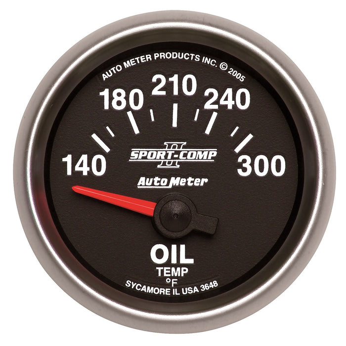 AutoMeter 3648 GAUGE; OIL TEMP; 2 1/16in.; 140-300deg.F; ELECTRIC; SPORT-COMP II - Truck Part Superstore