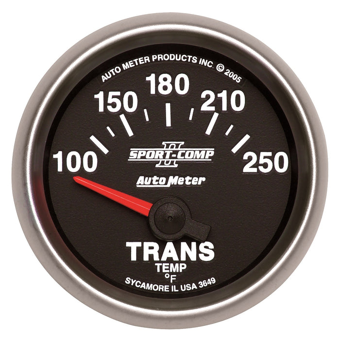 AutoMeter 3649 GAUGE; TRANSMISSION TEMP; 2 1/16in.; 100-250deg.F; ELECTRIC; SPORT-COMP II - Truck Part Superstore