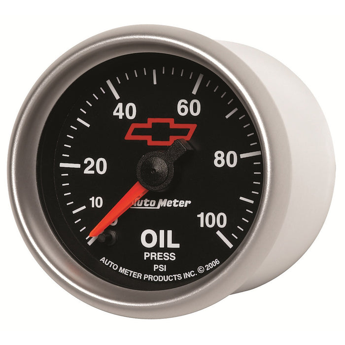 AutoMeter 3653-00406 GAUGE; OIL PRESSURE; 2 1/16in.; 100PSI; DIGITAL STEPPER MOTOR; CHEVY RED BOWTIE; - Truck Part Superstore