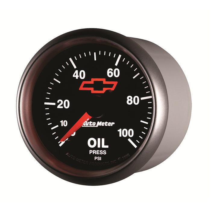 AutoMeter 3653-00406 GAUGE; OIL PRESSURE; 2 1/16in.; 100PSI; DIGITAL STEPPER MOTOR; CHEVY RED BOWTIE; - Truck Part Superstore