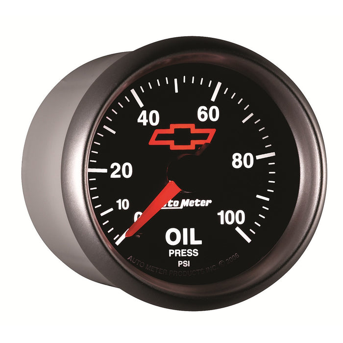 AutoMeter 3653-00406 GAUGE; OIL PRESSURE; 2 1/16in.; 100PSI; DIGITAL STEPPER MOTOR; CHEVY RED BOWTIE; - Truck Part Superstore