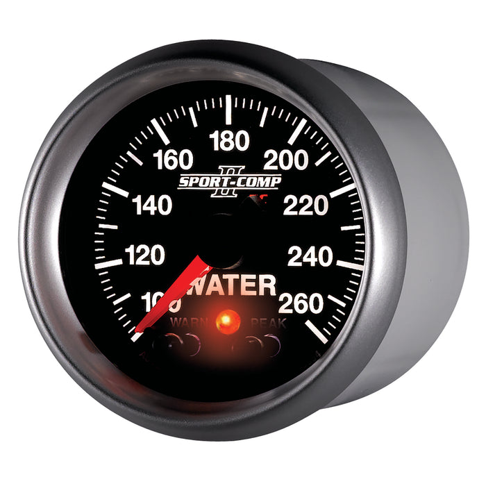 AutoMeter 3654 GAUGE; WATER TEMP; 2 1/16in.; 100-260deg.F; STEPPER MOTOR W/PEAK/WRN; SPORT-COMP - Truck Part Superstore